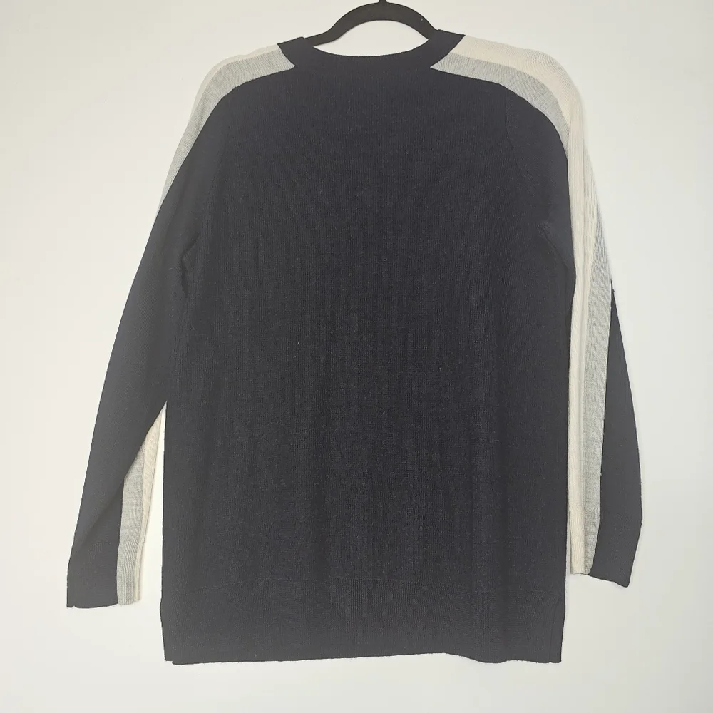 J Crew Men's Merino Wool Crewneck Sweater Shirt Navy Blue Size Midium